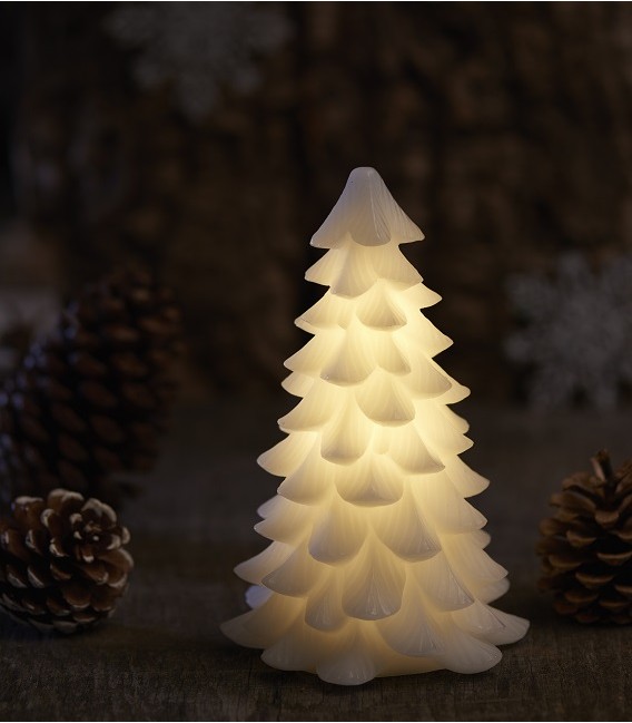 Carla Tree PM - Sapin de Noël LED blanc - avec cire - 16 cm - Sirius