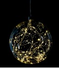 Glitter - Suspension Boule lumineuse - 12 cm -  Verre fumé