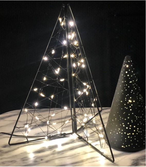 Glitter - Sapin LED cadre métal noir - 20x25 cm - Pomax