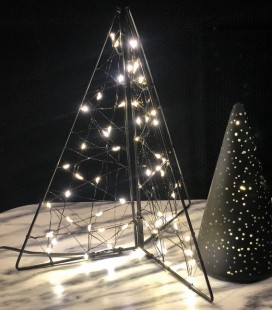 Glitter - Sapin LED cadre métal noir - 20x25 cm - Pomax