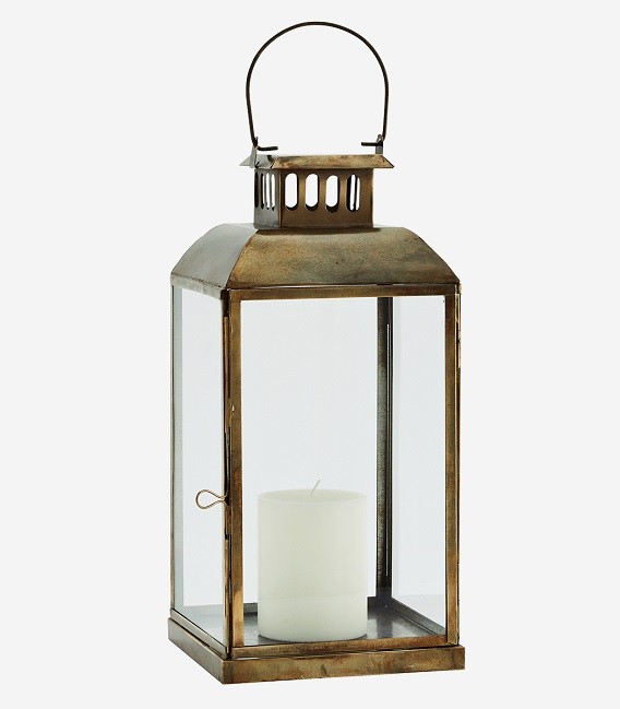 VERRE LANTERNE ANTIQUE Laiton H:11 CM Par Chic Antique EUR 25,19