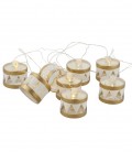 Elly Drum dorée - Guirlande - 8 LED - Sirius