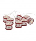 Elly Drum rouge - Guirlande - 8 LED - Sirius