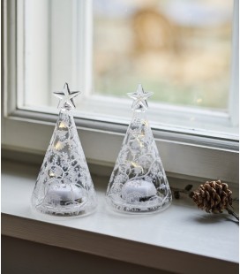 Cozy Trees - Set 2 sapins verre LED - 9 cm - Sirius