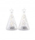 Cozy Trees - Set 2 sapins verre LED - 9 cm - Sirius