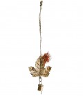 Feuille laiton à suspendre avec Pompon - 8 cm - Madam Stoltz