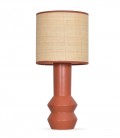 Lampe Dakar terracotta - Raphia & Céramique - 23x52 cm -