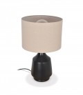 Lampe Contempory - pied noir + abat-jour tissu