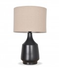 Lampe Contempory - pied noir + abat-jour tissu