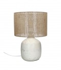 Esmé - lampe céramique/Jute - Blanc/Naturel - D 33x48 H - Pomax