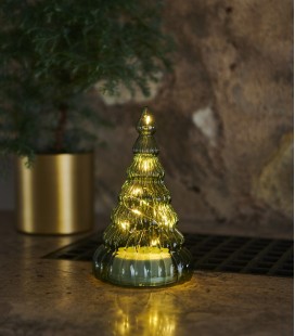 Lucy tree - Sapin en verre LED - Vert - H 16,5 cm - Sirius