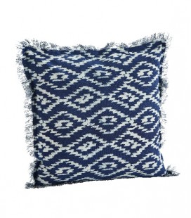 Housse Coussin 50x50 - Bleu & blanc - Coton - Madam Stoltz