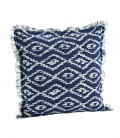 Housse Coussin 50x50 - Bleu & blanc - Coton - Madam Stoltz