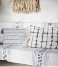 Housse coussin imprimé Tie & Dye Ecru/Bleu - Madam Stoltz