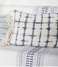 Housse coussin - Imprimé Tie & Dye Ecru/Bleu - Madam Stoltz