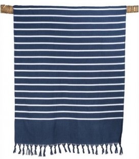 Fouta Drap de Bain - Pestamal Marinière - Bleu Marine - 90x180 - Haomy (Harmony)