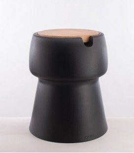 CHAMP – Tabouret Glacière – Noir & Chêne – JOKJOR