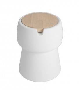 CHAMP – Tabouret Glacière – Blanc & Chêne– JOKJOR