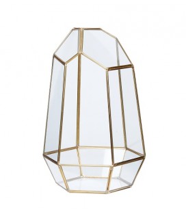 Terrarium à facettes - Laiton & Verre - Hubsch