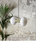 Suspension Gambi Double - Laiton & Verre blanc - ENO STUDIO