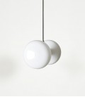 Suspension Gambi Double - Laiton & Verre blanc - ENO STUDIO