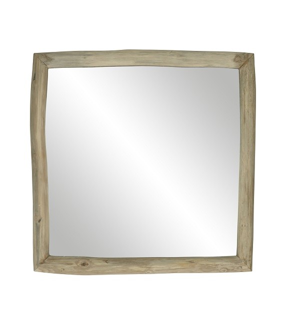 INSULA - Miroir S - teck naturel - 40x40x5