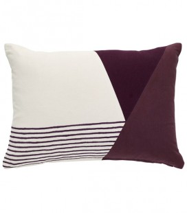 Coussin rectangle bordeaux blanc - 33x50 cm