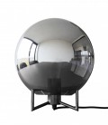 Lampe à poser - Globe Verre fumé & Pieds métal noir
