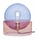 Lampe à poser Boule - Verre Bleu & Rose - 27x29 - Hubsch