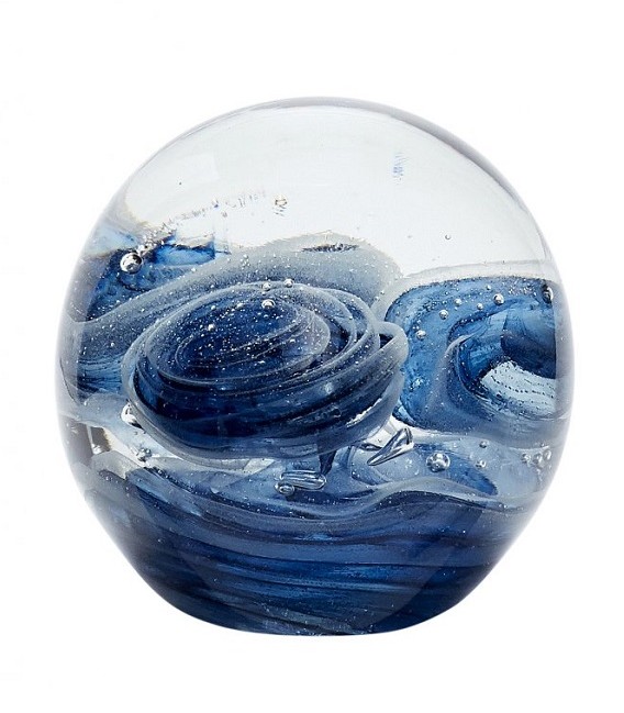 Presse-papier - boule  en verre - bleu - Hubsch