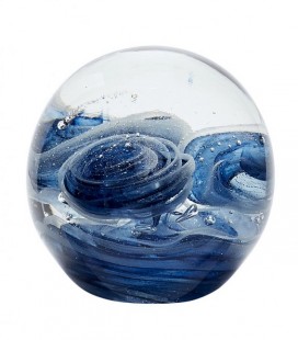 Presse-papier - boule  en verre - bleu - Hubsch