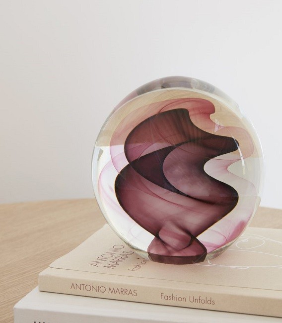 Presse-papier XL Boule Verre - Rose - Hubsch