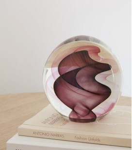 Presse-papier XL Boule Verre - Rose - Hubsch