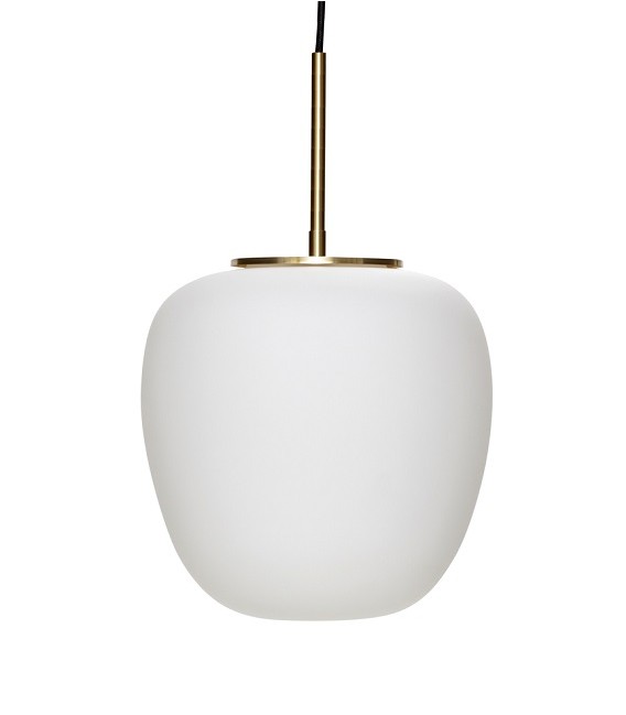 Suspension Verre Blanc & Laiton - 30x28 cm - Hubsch