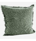 Coussin 60x60 - Vert lavé & Gris -Coton - Madam Stoltz